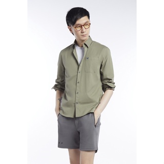 ESP เสื้อเชิ้ตแขนยาวทรงปกติ ผู้ชาย สีเขียว | Regular Fit Shirt | 3670