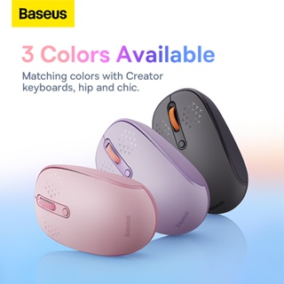 Baseus เมาส์บลูทูธไร้สาย 2.4G ออกแบบตามสรีรศาสตร์ เสียงเงียบ สําหรับ NoteBook แล็ปท็อป แท็บเล็ต คอมพิวเตอร์ พีซี