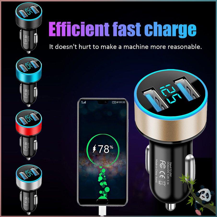 อุปกรณ์เสริมในรถยนต์-dual-usb-digital-display-car-charger-ไฟแช็กรถยนต์แบบพกพาพร้อมจอแสดงผล-led-car-charger