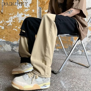 DaDuHey🔥 2023 New Hong Kong Style Hip Hop Ins Fashion Ripped Cool Jeans Mens Summer High Street Fashionable Patchwork Casual Pants