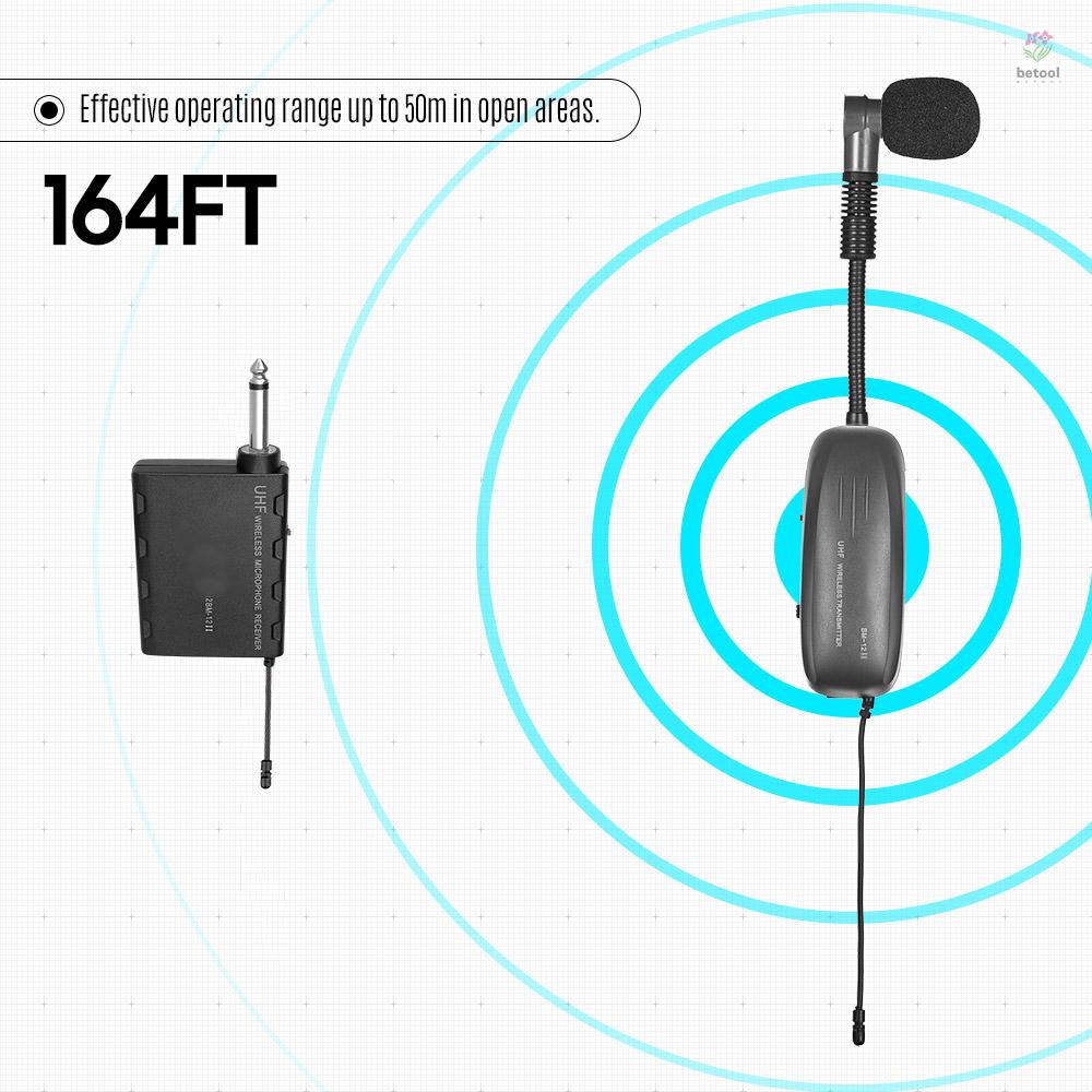 btt-baomic-bm-12-v2-เครื่องรับสัญญาณระบบไมโครโฟนไร้สาย-uhf-และทรัมเป็ตทรัมโบน-16-ช่อง-สําหรับแซกโซโฟน-แซกโซโฟน