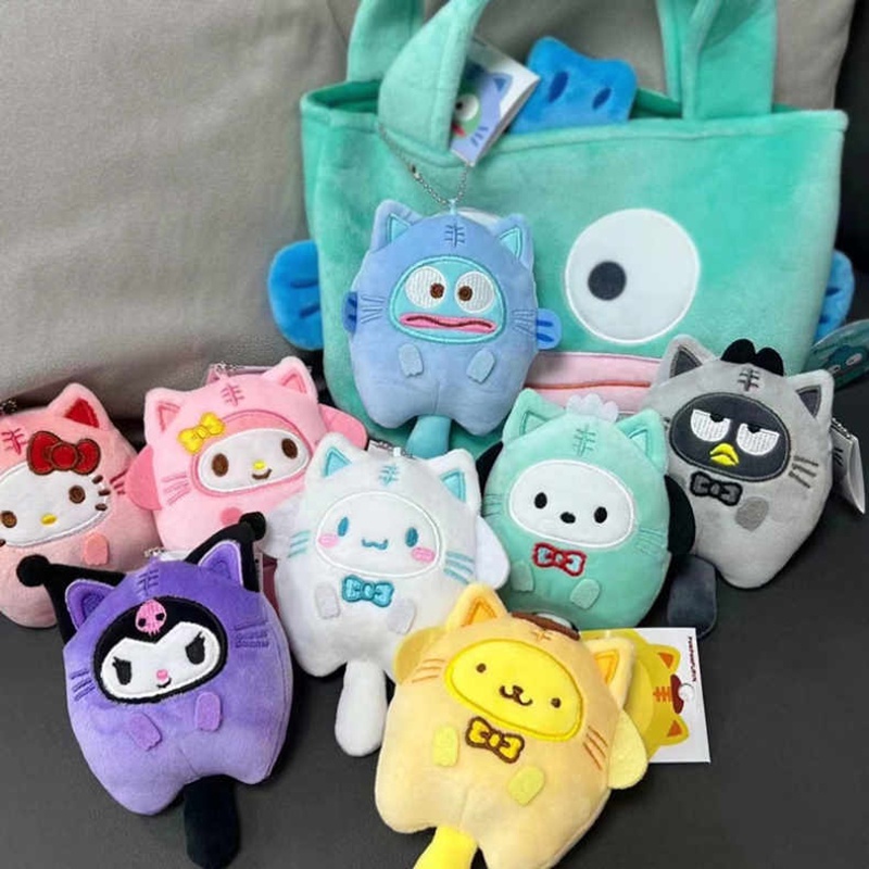 sanrio-พวงกุญแจ-จี้ตุ๊กตาการ์ตูนอนิเมะ-kuromi-melody-pompompurin-hangyodon-ผ้ากํามะหยี่ขนนิ่ม-สําหรับตกแต่งกระเป๋า