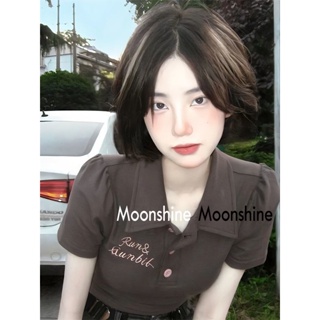 Moon เสื้อครอป เสื้อสายเดี่ยว ย้อนยุค y2k 2023 NEW 23051508
