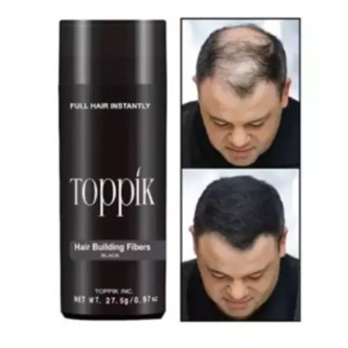 Toppik ผงไฟเบอร์เพิ่มผมหนา🔥 Toppik Hair Building Fiber ปิดผมบาง หัวล้าน ผมบาง ขนาด 27.5 กรัม - สีดำ 🔥ผงไฟเบอร์สีดำ