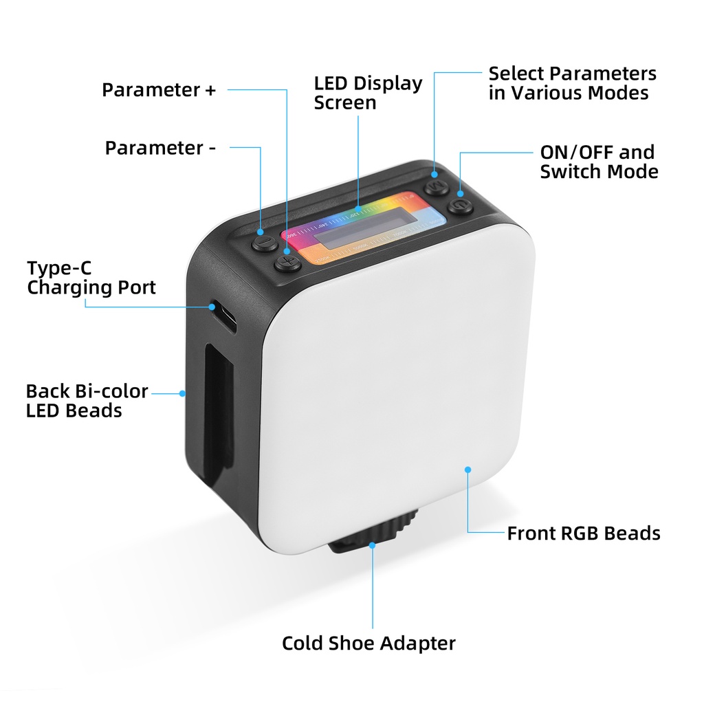 คลิปไฟ-led-rgb-สองด้าน-2500k-9000k-หรี่แสงได้-24-ฉาก-แบตเตอรี่ในตัว-พร้อมคลิปหนีบหน้าจอ