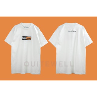 พร้อมส่ง ผ้าฝ้ายบริสุทธิ์ QWT98-2 NOT SAPREME WHITE เสื้อยืด สีขาว T-shirt