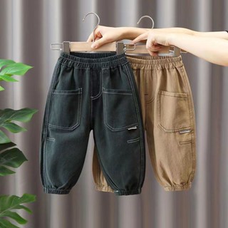(พร้อมส่ง) กางเกงลําลอง ผ้าฝ้ายแท้ แบบบาง สําหรับเด็กผู้ชาย 2023