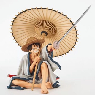 ✨โมเดลฟิกเกอร์ PVC อนิเมะ One Piece Monkey D Luffy Kimono Holding Umbrella ขนาด 14 ซม. ของขวัญ ของเล่นสะสม สําหรับเด็ก