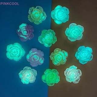 Pinkcool ดอกกุหลาบเรซิ่นเรืองแสง DIY อุปกรณ์เสริม สําหรับตกแต่ง 5 ชิ้น