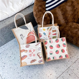 กระเป๋าหญิงกระเป๋าเบนโตะแบบพกพาถือ พนักงานออฟฟิศน่ารักพกพากระเป๋าใส่กล่องอาหาร หรือใช้อเนกประสงค์ Bag500