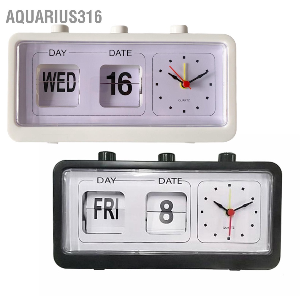 aquarius316-นาฬิกาปลุกตั้งโต๊ะตั้งโต๊ะคู่มือกระโดดปฏิทินนาฬิกาปลุกตั้งโต๊ะสำหรับสำนักงานห้องทำงาน