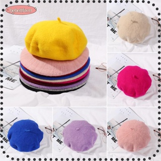Bebettform 1Pc Fashion Girls Wool Beret French Hat Adjustable Pumpkin Felt Headgear Beanie Winter Warm Accessories