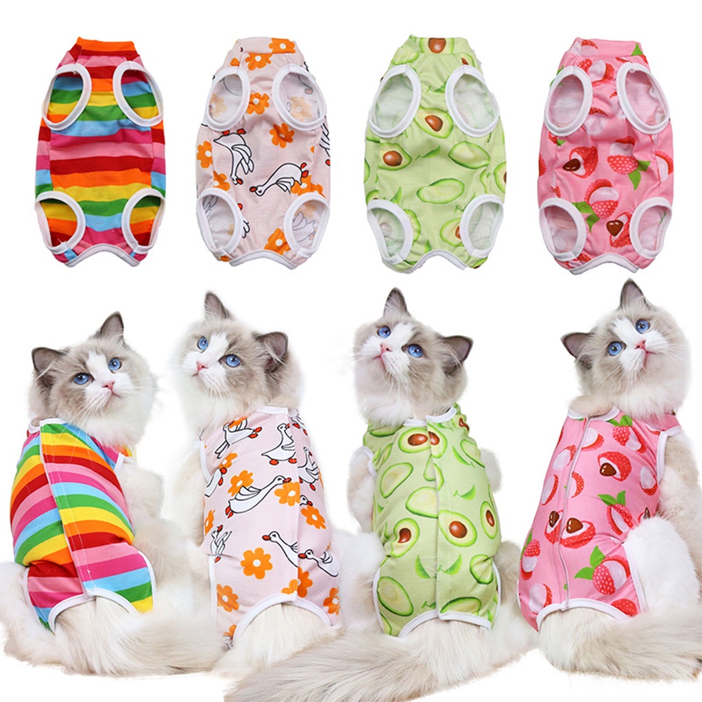 เสื้อหลังผ่าตัด-เสื้อทำหมันแมวตัวเมีย-colorful-recovery-suit-xl