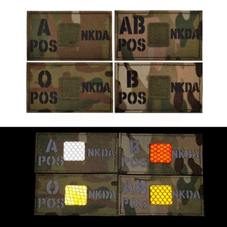 แผ่นสะท้อนแสง CP Patches A B AB O POS สไตล์ทหารยุทธวิธี 5 ชิ้น / ชุด