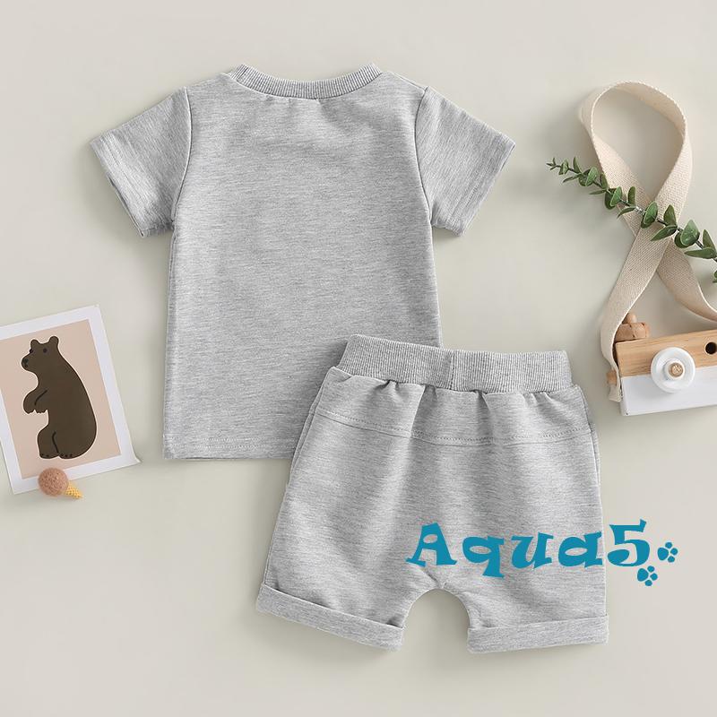 aqq-ชุดเสื้อแขนสั้น-พิมพ์ลายหมี-และกางเกงขาสั้น-สําหรับเด็กผู้ชาย-2-ชิ้น