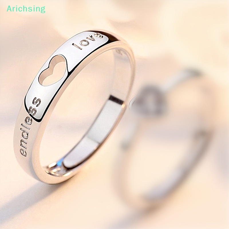 lt-arichsing-gt-แหวนสวมนิ้ว-รูปหัวใจ-ประดับเพชร-ปรับได้-เรียบง่าย-สําหรับคู่รัก-ของขวัญวันวาเลน