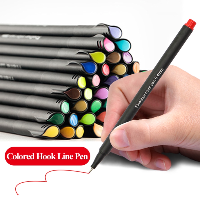 12-24-60-สี-ศิลปะ-น้ํา-ฐาน-0-4-มม-เข็ม-ปากกา-ตะขอ-สาย-ปากกา-อุปกรณ์วาดภาพ-ปากกาสี-ปากกาเจล-ปากกา-fineliner