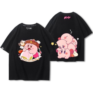 เสื้อคู่ เสื้อยืดเกม Kirbys Dream Land แขนสั้นผู้ชายและผู้หญิงฤดูร้อนผ้าฝ้าย 100% เสื้อยืดแฟนเกม Gospel เสื้อผู้หญิง