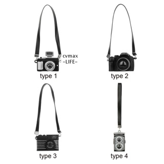 ⚝Cvmax1⚝ โมเดลชัตเตอร์ และกล้องดิจิทัล ขนาดเล็ก SLR สเกล 1:12 พร้อมเข็มขัด สีดํา สําหรับตกแต่งบ้านตุ๊กตา