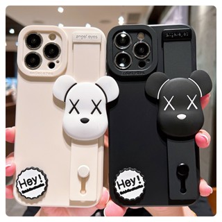 Compatible For Reno 10 Pro+ OPPO A98 A58 A38 A18 A78 A17 A17K A74 A95 A96 A76 A16 A54 A15 A53 A52 A92 A91 A93 A31 A5 A9 2020 A7 A12 A5S F11 F9 เคสโทรศัพท์มือถือ ซิลิโคน ลายหมีโหด 3D พร้อมสายคล้องข้อมือ สําหรับ