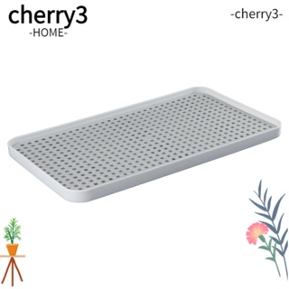 Cherry3 ชั้นวางจาน พลาสติก ทรงสี่เหลี่ยมผืนผ้า ระบายน้ํา สองชั้น สําหรับตากผลไม้ร้อน บนโต๊ะอาหาร