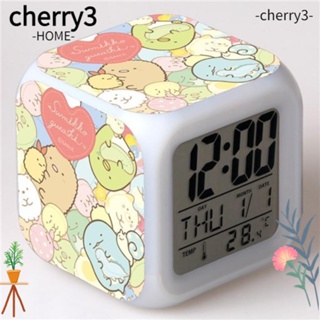Cherry3 นาฬิกาปลุกดิจิทัล LED เปลี่ยนสีตามอุณหภูมิ หลากสี สําหรับเด็ก