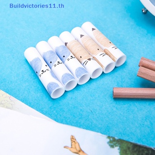 Buildvictories11 ฝาครอบดินสอ ปากกา ลายแมวน่ารัก สไตล์เกาหลี เครื่องเขียน ของขวัญ สําหรับโรงเรียน สํานักงาน 6 ชิ้น
