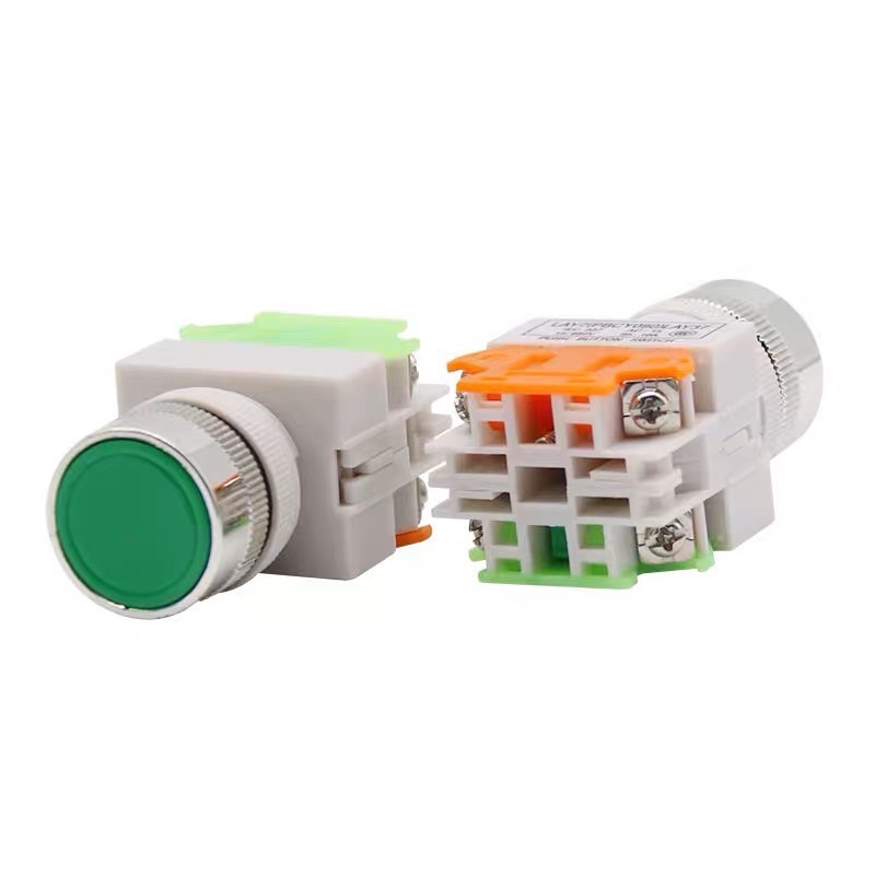 สวิตซ์Self-resetting/self-locking button switch LAY37-11BN flat head ...