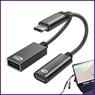 2 in 1 อะแดปเตอร์แยกสายชาร์จ USB C เป็น USB OTG เข้า 1 ออก 2 พร้อมที่ชาร์จ 60W PD สําหรับก้น