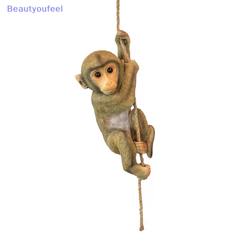 beautyoufeel-รูปปั้นลิงปีนเขาเรซิ่น-สําหรับแขวนตกแต่งสวน