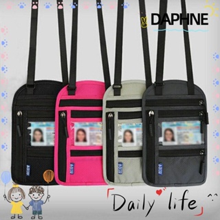 Daphne RFID กระเป๋าหนังสือเดินทาง ผ้าไนล่อน กันน้ํา พร้อมสายคล้องคอ ปรับได้ กันขโมย ทนทาน สําหรับผู้ชาย และผู้หญิง