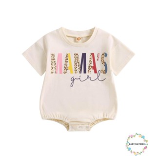 Babyclothes- ชุดรอมเปอร์ บอดี้สูท แขนสั้น คอกลม พิมพ์ลายตัวอักษร ฤดูร้อน สําหรับเด็กทารกผู้หญิง