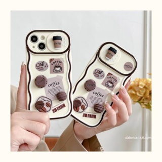 เคสโทรศัพท์มือถือ กันกระแทก ลายกาแฟ บิสกิต สามมิติ สําหรับ IPhone 11 12 13 14Pro Max IPhone X XR XS Max SE IPhone 7 Plus 8 Plus