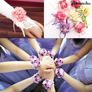 [ADS]❃สร้อยข้อมือ ริบบิ้น ประดับมุกปลอม ลายดอกไม้ สีสันสดใส สําหรับเจ้าสาว งานแต่งงาน