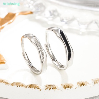 &lt;Arichsing&gt; แหวนแฟชั่น ฝังเพทาย สีเงิน เครื่องประดับ สําหรับคู่รัก ของขวัญวันวาเลน ลดราคา