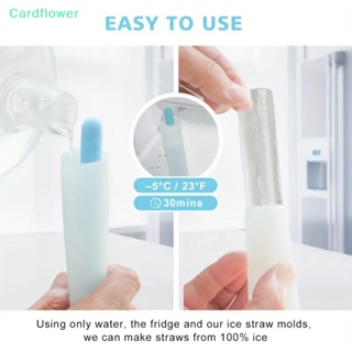 &lt;Cardflower&gt; แม่พิมพ์ซิลิโคน พร้อมหลอดดูด ปลอด BPA ใช้ซ้ําได้ สําหรับทําน้ําแข็ง เครื่องดื่ม