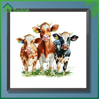 【Doub X ✮】ภาพวาดปักเพชร ทรงกลม ลายวัวนม 5D DIY สําหรับตกแต่งบ้าน ✮