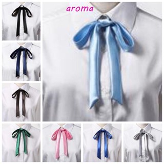 Aroma โบว์ริบบิ้น ผ้าซาติน สไตล์วินเทจ สําหรับผูกเสื้อ เครื่องแบบนักเรียน