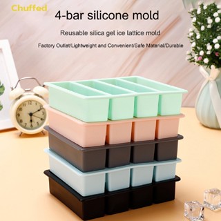 Chuffed&gt; แม่พิมพ์ซิลิโคน ทรงสี่เหลี่ยม แถบยาว 4 ช่อง สําหรับทําน้ําแข็ง DIY 1 ชิ้น