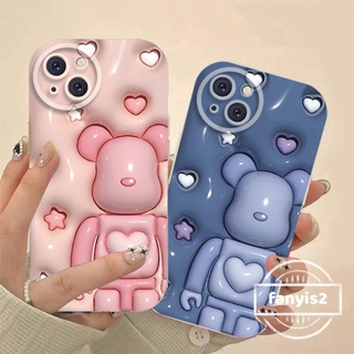 💫 3D Vision 💫 Huawei Nova 5T Y9 Prime 2019 Y9s Y7A Nova 9 7i 7Pro 7SE 7 6SE 4e 3i 3e Honor 8X Cute Cartoon Fashion Love Bear Air Cushion Phone Case Soft Protective Back Cover