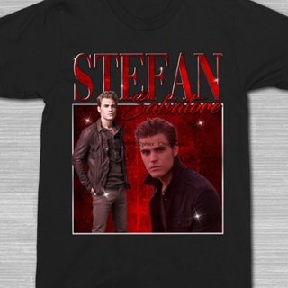 QZเสื้อยืดผ้าฝ้ายพิมพ์ลาย เสื้อเชิ้ต ลาย Stefan Salvatore Paul Wesley The Vampire Diaries 90s สไตล์วินเทจ เหมาะกับของ_09