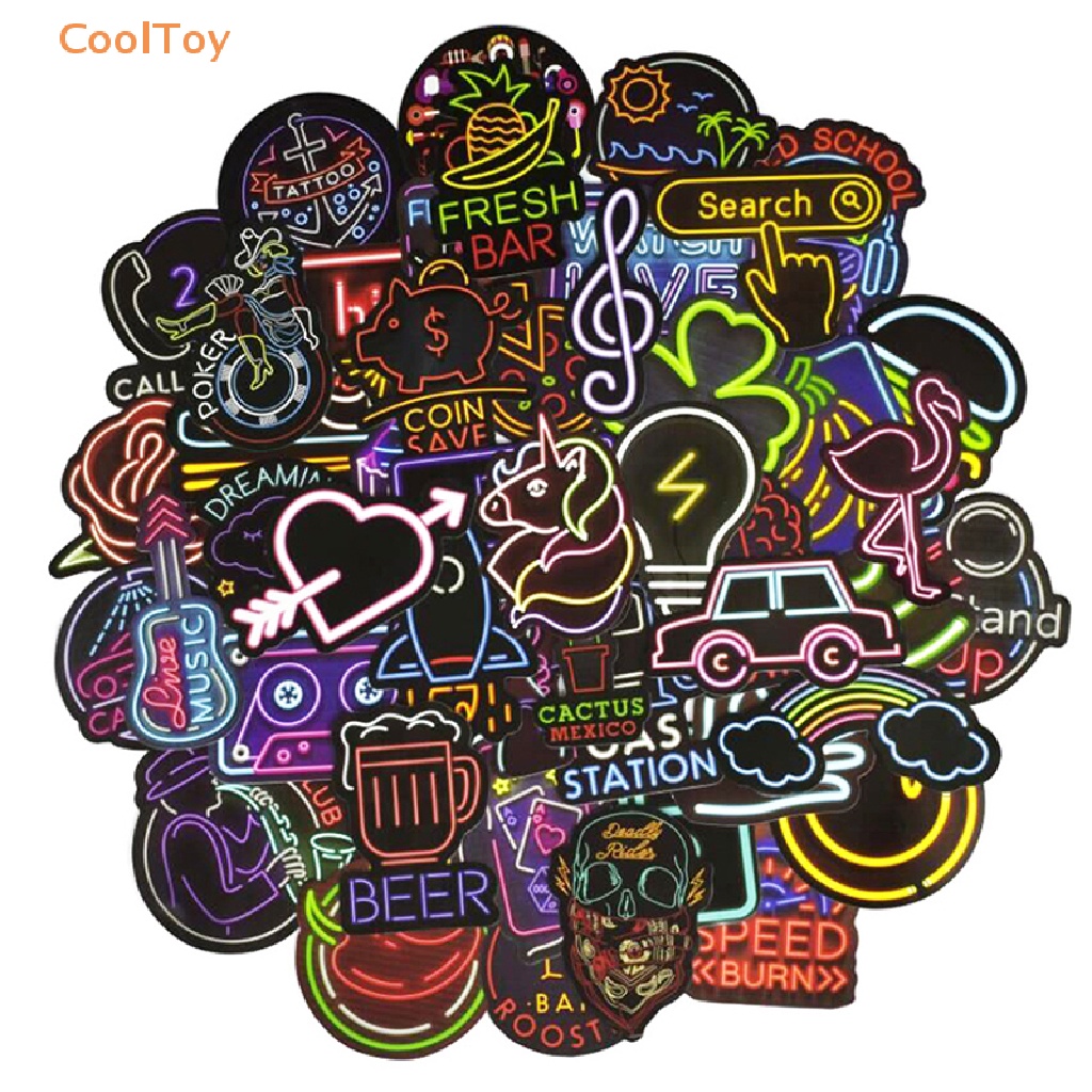 cooltoy-50-ชิ้น-สไตล์นีออน-น่ารัก-สําหรับกระเป๋าเดินทาง-แล็ปท็อป-กีตาร์-สุดเท่-doodle-มาแรง