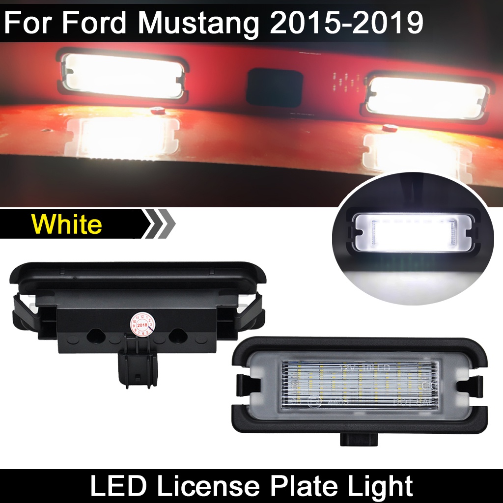 หลอดไฟ-led-ความสว่างสูง-สีขาว-สําหรับติดป้ายทะเบียนรถยนต์-ford-mustang-2015-2019-2-ชิ้น