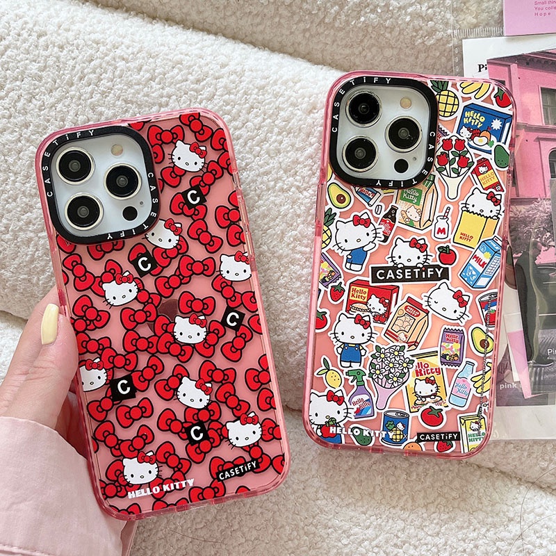 glitter-shiny-เคสโทรศัพท์มือถืออะคริลิคแข็ง-แบบใส-กันกระแทก-ลาย-hello-kitty-น่ารัก-สําหรับ-iphone14-13-12-11-pro-max