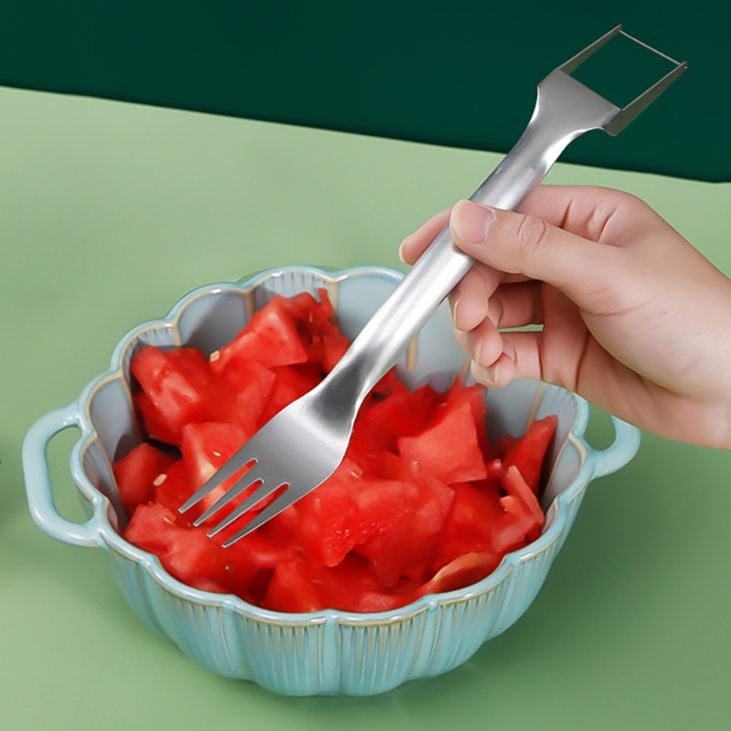 2-in-1-ช้อนขุดแตงโม-สเตนเลส-ส้อมตัดผลไม้-แตงโม-มีประโยชน์-เครื่องใช้บนโต๊ะอาหารในครัว