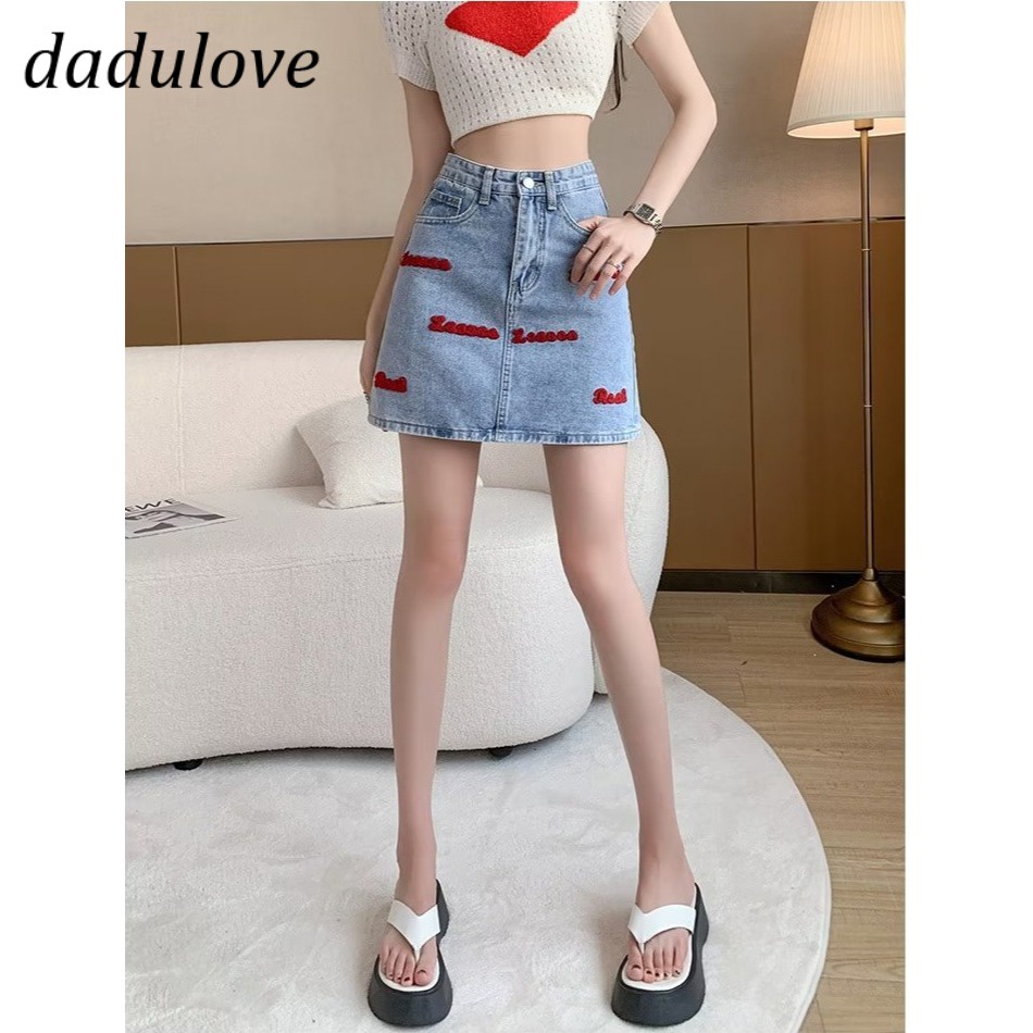 dadulove-the-new-korean-version-of-the-ins-letter-denim-skirt-high-waist-niche-a-word-skirt-large-size-bag-hip-skirt