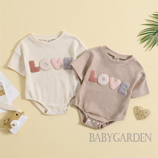 Babygarden-0-24 เดือน ชุดรอมเปอร์ แขนสั้น คอกลม พิมพ์ลายหัวใจ ฤดูร้อน สําหรับเด็ก