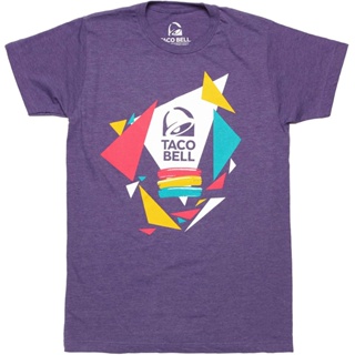 TOP CTT-shirt  เสื้อยืดคอกลม ผ้าฝ้าย พิมพ์ลายโลโก้ Taco Bell Confetti คุณภาพสูง สไตล์เรโทร สําหรับผู้ชาย และผู้ใหญ่S-5XL