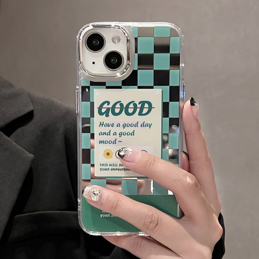 เคสโทรศัพท์มือถือ-tpu-ชุบไฟฟ้า-ป้องกันเลนส์-ลายฉลากภาษาอังกฤษ-สีเขียว-สําหรับ-iphone-11-12-13-14-pro-max