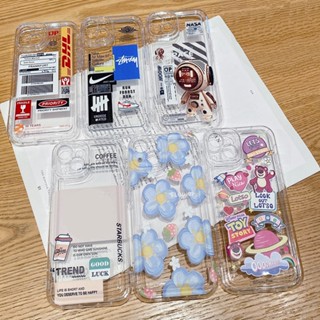 เคส iphone 12 Pro เคสโทรศัพท์มือถือ TPU ใส แบบนิ่ม ลายการ์ตูน กันกระแทก สําหรับ iphone 14 13 12 Pro X XS 8 7 6 Plus